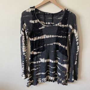 T Party Acid Wash Sweater Top Y2K Small